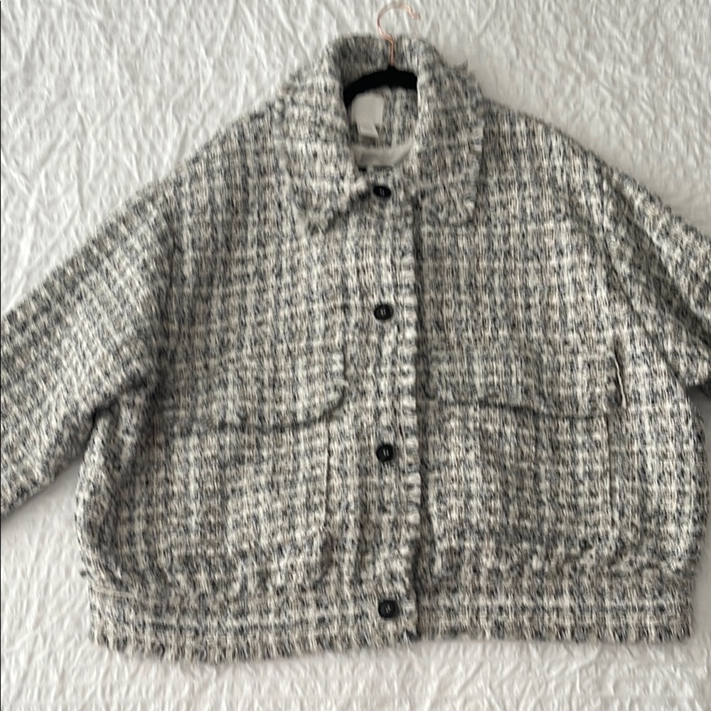 Women's Black and White Tweed Jacket